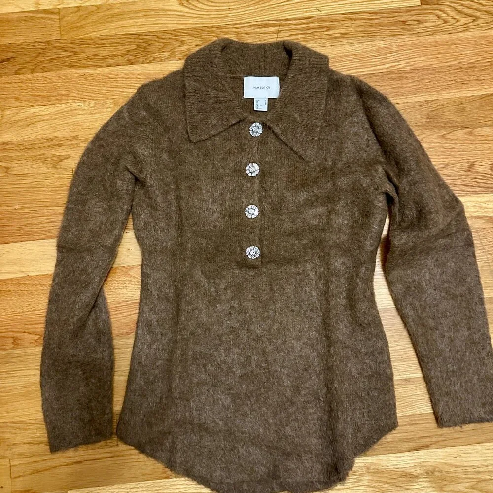 H&M Mohair-Blend Sweater with Collar - Picture 7 of 11